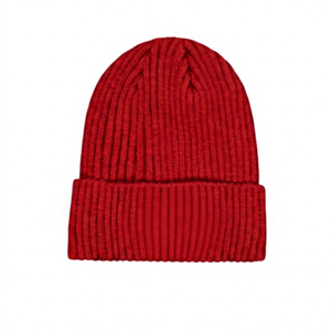 Bonnet unisexe de couleur unie 100 % acrylique tricoté à la machine, bonnet d'hiver décontracté et chaud pour adultes, design côtelé bleu - Product Image 6