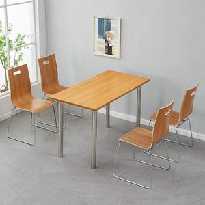 Hotel Restaurant Milk Tea Shop <strong>Canteen</strong> Stainless Steel Modern Foldable Eco-Friendly Commercial <strong>Table</strong> and Chair Combination - Product Image 3