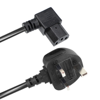 Câble d'alimentation noir personnalisé en longueur et en couleur H05VV-F Prise UK IEC C13 Droite vers BS1363 pour PS4 Ordinateur portable Téléviseur