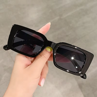 Nouvelles lunettes de soleil unisexes rétro rectangulaires à monture intégrale en PC, bleues, polarisées UV400, anti-UV, logo personnalisable, pour femmes