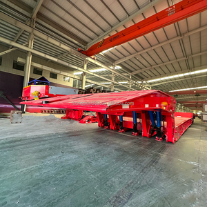 Hongsen 4 차축 120 톤 전면 적재 유압 구즈넥 세미 트레일러 낮은 침대 대형 장비 운송 사용 - Product Image 5