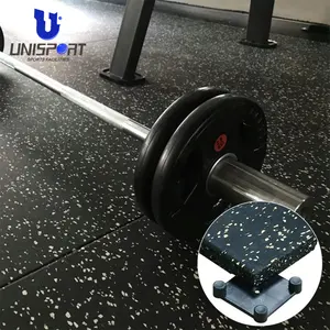 UNISPORT Fitness Gym Interlocking Rubber Tile Gym Rubber Floor Rolls Indoor Flooring Mat