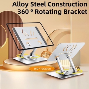 조정 가능한 접이식 금속 태블릿 PC 컴퓨터 마운트 12 인치 노트북 디스플레이 홀더 탭 데스크탑 사용을위한 회전 지원 - Product Image 2