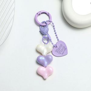 DIY Heart Bead Keychain Pendant, Colorful Bag Charm Accessories - Product Image 5