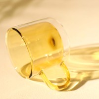 Tasses à café classiques à double paroi de haute qualité en verre coloré en verre à haute teneur en borosilicate