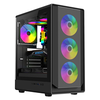 Boîtier PC Gamer AntarcChill Nouveau Design en Verre Trempé Noir SPCC 7 Slots Mid Tower Seaview ATX pour Ordinateur de Bureau