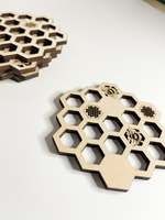 Géométrie effrayante décoration murale Arts coupe Laser bourdon en bois abeille nid d'abeille modèle de Mandala multicouche pour décoration murale de ferme