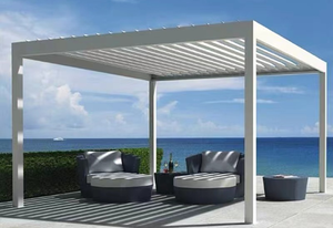 <span class=keywords><strong>Pergola</strong></span> à profil en aluminium, bon <span class=keywords><strong>prix</strong></span>, nouvelle ouverture en métal et persienne <span class=keywords><strong>fermée</strong></span>, auvent confortable avec différentes tailles - Product Image 5
