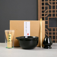 Vente en gros de boîtes d'accessoires de thé matcha de qualité japonaise rose pour cérémonie bols en céramique outils kit de matcha boîte de jeu de fouet