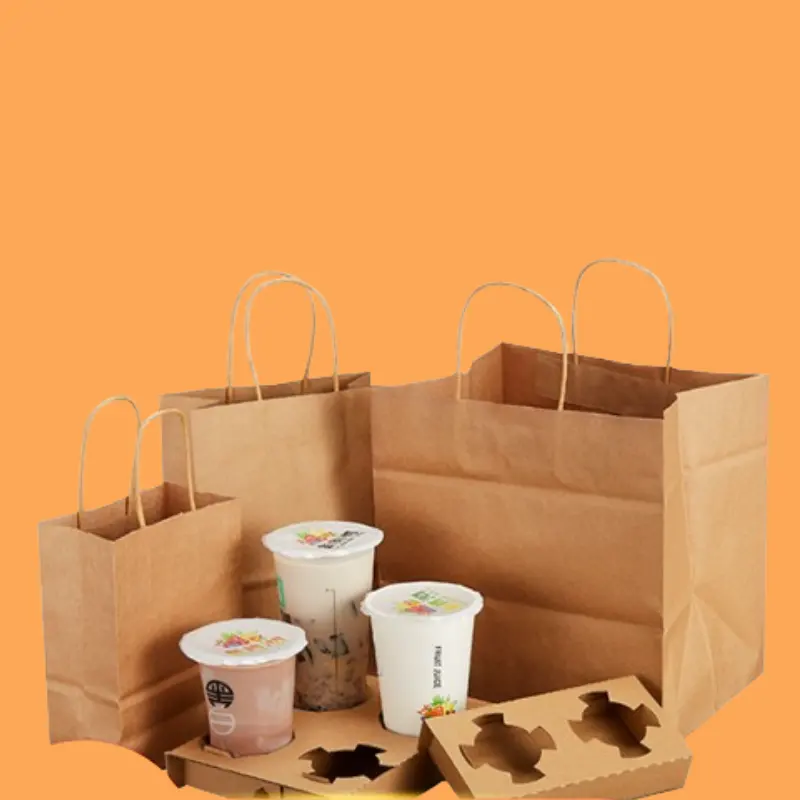 Sacchetti di carta per uso alimentare Design per bambini borsa per bambini, graziosa confezione regalo Kraft con stampa flessografica riciclabile