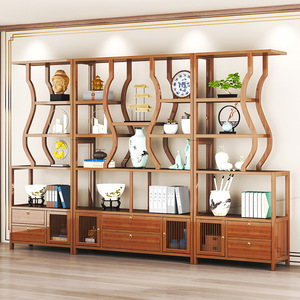 San Tai Antique Display Shelf Nan Bamboo Solid Wood Multi Functional Storage Cabinet For Tea Set Ornaments Home Decor - Product Image 4