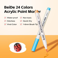 Ensemble de 24 marqueurs de peinture acrylique à pointe souple Beide avec matériaux PLA/PET