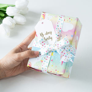 Wholesale Disposable 80g <b>Birthday</b> Coated Silicone Virgin <b>Paper</b> 43*300cm Luxury Custom Printed Gift <b>Wrapping</b> Packaging <b>Roll</b> - Product Image 3