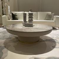 Table basse en cuivre au design original, plateau en marbre naturel, pieds en laiton massif, L1200, ensemble de tables basses