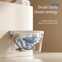 Toilette intelligente murale de style moderne, bidet automatique monobloc avec télécommande de drainage P-Trap incluse