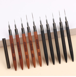 Stylo de dessin pour nail art ultra-fin, manche en bois, pinceau liner à poils en nylon pour salons de beauté et de manucure - Product Image 1