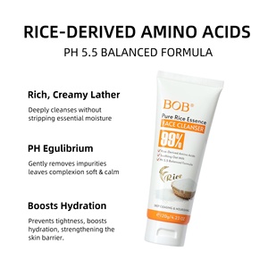 Limpiador Facial Espumoso <span class=keywords><strong>con</strong></span> Aminoácidos de <span class=keywords><strong>Arroz</strong></span> - Hidratante, Limpieza Profunda, Suave, No Irritante para Todo <span class=keywords><strong>Tipo</strong></span> de Piel - Product Image 3