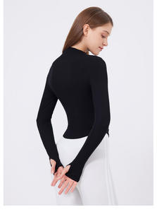 Haute qualité femmes Slim Fitness T-Shirt à manches longues Sexy Hottie Design basique impression courte longueur été sport fait tissu - Product Image 4