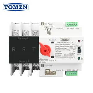 3P 3 Phase Din Rail ATS Dual Power Automatic Transfer Switch Electrical Selector Switches Uninterrupted Power 63A 100A 125A