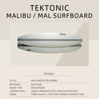 Vente en gros d'usine OEM de planches de surf |   Planche de surf standard 8'0" 71.5L Malibu en fibre de verre avec fond en carbone EPS et époxy, fabrication sous vide