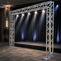 Support de scène DJ pliable en alliage d'aluminium portable, noir/argent, pour concerts en plein air, stand d'exposition sans soudure