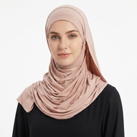 Voile musulman uni en jersey, châle instantané double face, foulard à enfiler grande taille à double boucle, vente en gros