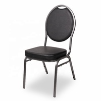 Chaises de banquet et de mariage en tissu noir empilables, durables, avec structure en acier inoxydable, design moderne, haute densité, directement de l'usine