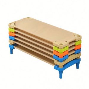 <b>Plastic</b> Kids' Daybed <b>Mesh</b> Cot Modern Design Comfortable Breathable Foldable Stackable Bed for Toddlers Preschool Outdoor Park - Product Image 6