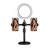 Support Anneau Lumineux LED avec Support Téléphone Ringlight Lumière Vidéo Trépied Perche à Selfie Mobile pour Streaming Maquillage et Vidéo Beauté
