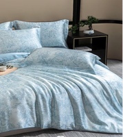 Ensemble de literie 100% soie de mûrier, 4 pièces, housse de couette en soie pure, ensemble de draps avec 2 taies d'oreiller, ensemble de linge de lit taille King Queen