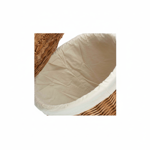 Red Hamper Light-Steamed Round White Cotton Lined Willow Wicker <b>Small</b> & Large Set of 2 Laundry <b>Baskets</b> - Product Image 1