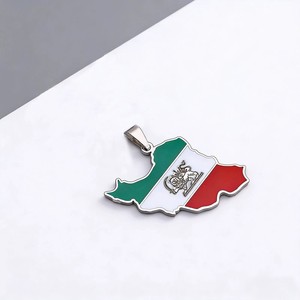Collar con Colgante de Mapa de la República Islámica de Irán Chapado en Oro de 18K, Cadena de Acero Inoxidable, Bandera del Imperio Persa, Dinastía Pahlavi - Product Image 5