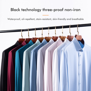 <span class=keywords><strong>Camisa</strong></span> Resistente a las Manchas para Hombre, <span class=keywords><strong>Camisa</strong></span> de Oficina Impermeable, Transpirable, Sin Plancha, <span class=keywords><strong>Manga</strong></span> <span class=keywords><strong>Larga</strong></span>, Corte Ajustado, <span class=keywords><strong>Camisa</strong></span> de Negocios de Alto Rendimiento Personalizada - Product Image 4