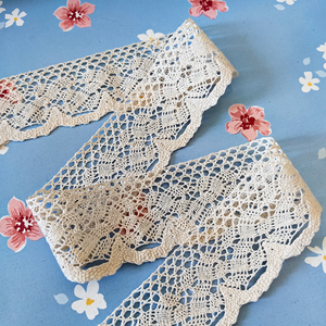 Vendita di Fabbrica <span class=keywords><strong>Pizzo</strong></span> <span class=keywords><strong>Francese</strong></span> in Puro Cotone 5cm Lavorato all'Uncinetto Non Elastico Naturale <span class=keywords><strong>per</strong></span> Tessuti <span class=keywords><strong>per</strong></span> la Casa Accessori <span class=keywords><strong>per</strong></span> Abbigliamento <span class=keywords><strong>Tende</strong></span> Decorative - Product Image 4