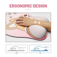 Grand tapis de souris en silicone confortable et mignon, support pour le poignet, tapis de souris antidérapant pour femme, gel pour le poignet, tapis de souris de jeu