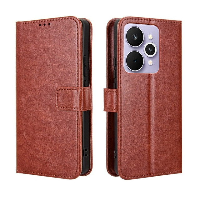 Shockproof Luxury Magnetic Back Cover Phone Case for Realme 15 Pro 5G/15 5G/15T 5G Crazy Horse PU Leather Sports Car Design Hot