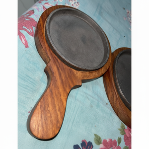 Plato chispeante de mesa de calidad Superior, diseño elegante, plato chispeante de hierro y madera para accesorios de cocina, Hotel y restaurante - Product Image 1