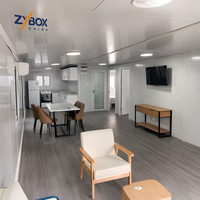ZYBOX Villa préfabriquée à assemblage rapide, mobile, durable, maison modulaire préfabriquée à 2 chambres, maisons préfabriquées, maison conteneur extensible en acier