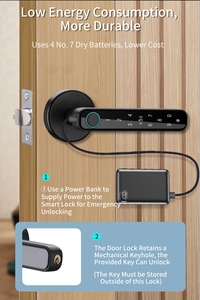 Empreinte digitale mot de passe en alliage de Zinc poignée intelligente serrure Tuya ou Ttlock App bouton de porte numérique serrure Rfid carte clé poignée de verrouillage électrique - Product Image 5