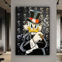 Peinture sur toile Canard et Dollar, images de dessins animés, affiche et impressions, art mural moderne sur toile d'animaux, affiche graffiti pour la décoration de la maison