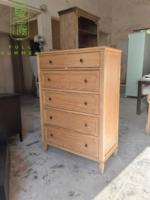 FULLSUMMER Lemari Laci Kayu Solid Amerika, Bufet & Nakas Kayu Alami Gaya Prancis Vintage, Kabinet Penyimpanan Multi-laci