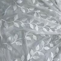 Voilage brodé blanc style européen, rideaux en voile à bord festonné, tissu de rideau en dentelle florale pour fenêtre de maison