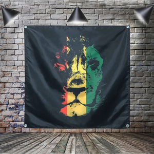 Bandera de Jamaica con León Rasta <span class=keywords><strong>Reggae</strong></span>, Poliéster, 3x3 Pies, para Colgar en la Pared, 4 Ojales, Bandera Personalizada para Interiores, Música Rock - Product Image 2
