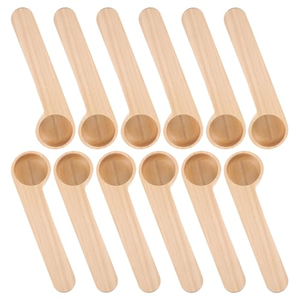 Cuillère à café en bois personnalisée en gros avec clip de sac, cuillère à mesurer en bois de hêtre massif, cuillères à thé et café avec clips, cadeau - Product Image 1