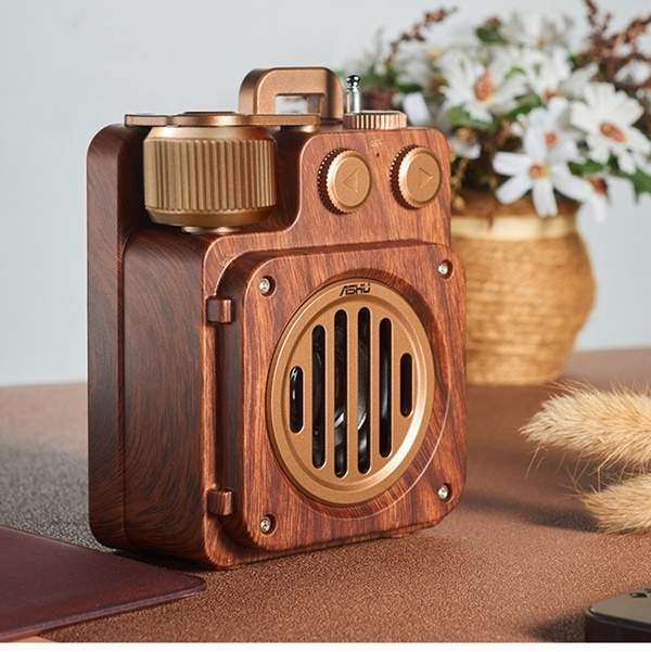 OEM Modern vintage Retro wood material  USB memory stick speaker