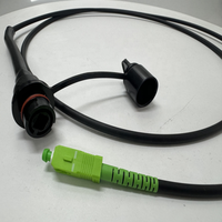 Kabel Drop datar luar ruangan FTTH serat optik kabel Drop MINI SC Adapter MPO kabel patch