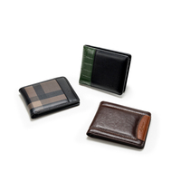 Dompet Pria Dua Warna, Tempat Kartu, Kantong Uang, Dompet Kulit PU Custom untuk Pria