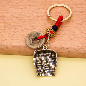Porte-clés Feng Shui en laiton de style chinois personnalisé en gros avec pièce de monnaie antique pour clés de voiture, décoration de sac, cadeau promotionnel - Product Image 4