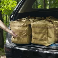 Sac de voyage tactique grand format 60L/90L léger en tissu Oxford 600D avec fermeture éclair pour voyage, camping en plein air, déménagement, rangement de lit 39