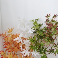 Tige de feuilles d'érable artificielles en soie et plastique, faite à la main, 90 cm, pour décoration murale, Thanksgiving, Fête des Mères, Halloween